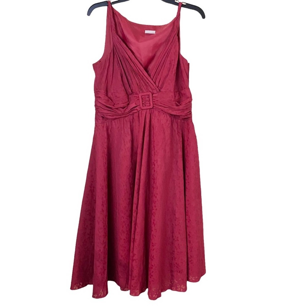Vintage Spiegel Classic Red Floral Sleeveless Fit Flare Dress Size 12
